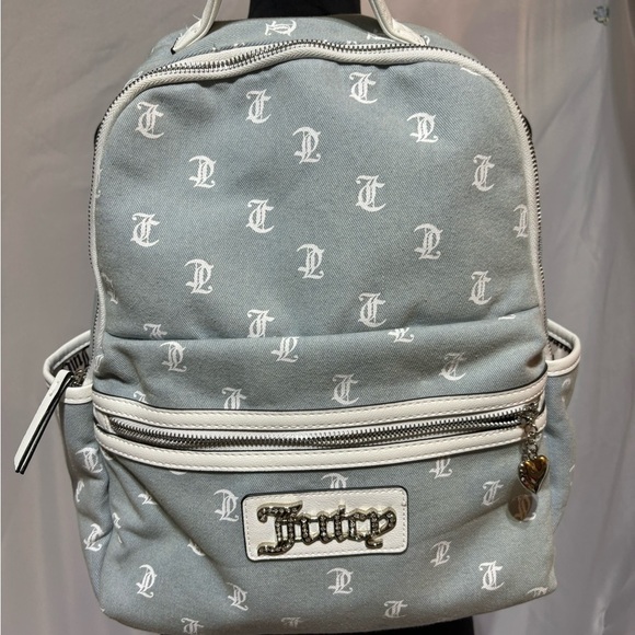 Juicy Couture Blue / White Backpack w/ White Coin Case main image 13
